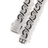 Chains Hip Hop 12mm Cuban Necklace Colored Ladder Zircon Necklace St. Valentine's Spectrum