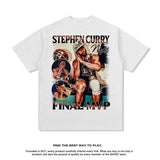 Nba T Shirt Vintage American Curry Summer Short Sleeve T-shirt Loose Washed-out