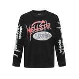 HS long-sleeve T-shirt graffiti portrait print loose version casual long sleeve