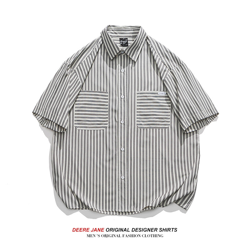 Men Shirts Summer Short Sleeve Shirt Men's Loose Men's Tops Casual