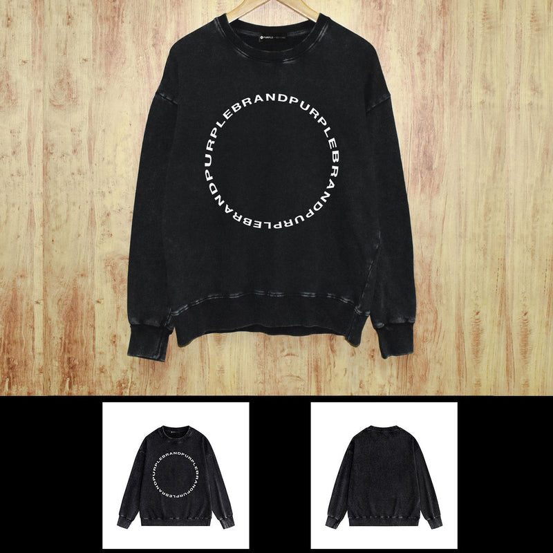 Purple Brand Distressed Sweatshirt Retro Vintage Crew Neck Sweater