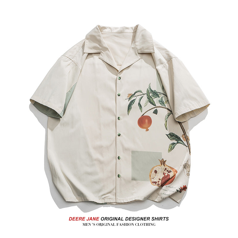 Men Shirts Short Sleeve Printed Shirt Men's Summer Casual Shirt