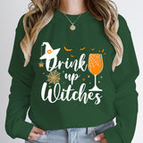 Witch Hat Drink Up Print Sweatshirt