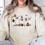 Halloween Sweatshirt Retro Dog Ghost