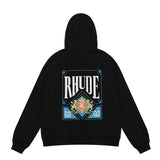 Rhude Hoodie Playing Cards Pure Cotton Men's and Women's Hoodie