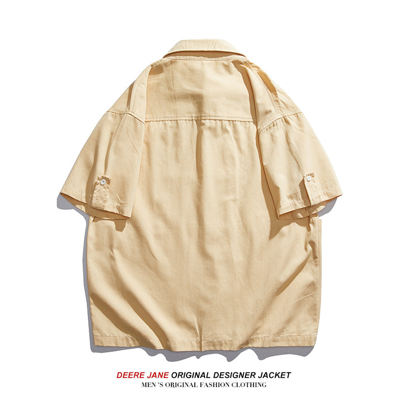 Men Shirts Summer Cotton Short Sleeve Shirt Men's Loose All-Match Casual