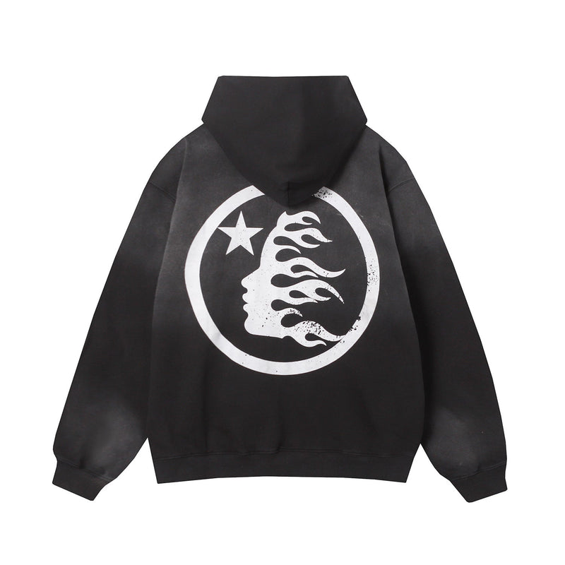 Hellstar Hoodie Vintage Zipper Creative Printing