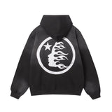 Hellstar Hoodie Vintage Zipper Creative Printing