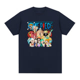 ONE PIECE T-shirt Vintage Cotton Youth Men Retro Oversized