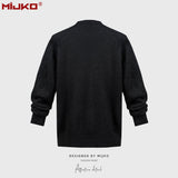 MIJKO Mens Jacket Plush Knitted Sweater Unisex Jacket