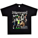 Basket Ball Star T Shirt D'angelo Russell Washed Distressed Printed T-shirt Short Sleeve Vintage Pure Cotton