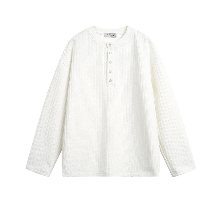 Unisex long-sleeved shirt autumcasual half-open collar