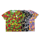 Aape T-Shirts Camouflage Print Short Sleeve Men and Women Couple Casual Loose-Fitting T-shirt