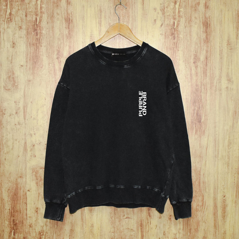 Purple Brand Distressed Sweatshirt Retro Vintage Crew Neck Sweater