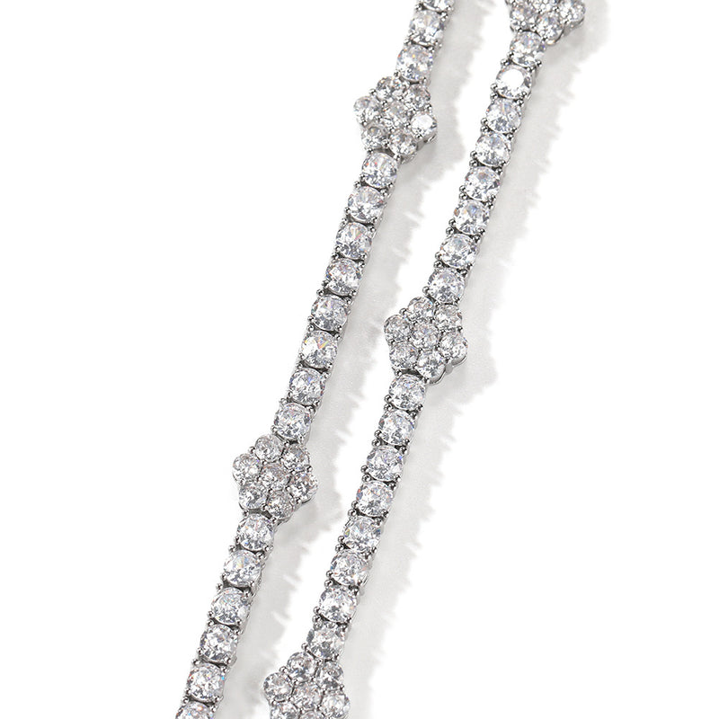 Chains 5A Zircon Flower Tennis Chain Tide Cool St. Valentine's Spectrum