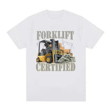 Funny Forklift Certified Operator Print T-Shirt Men Vintage