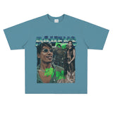 Film Star T Shirt Trendy Cotton Short Sleeve Loose round Neck Retro Heavy T-shirt