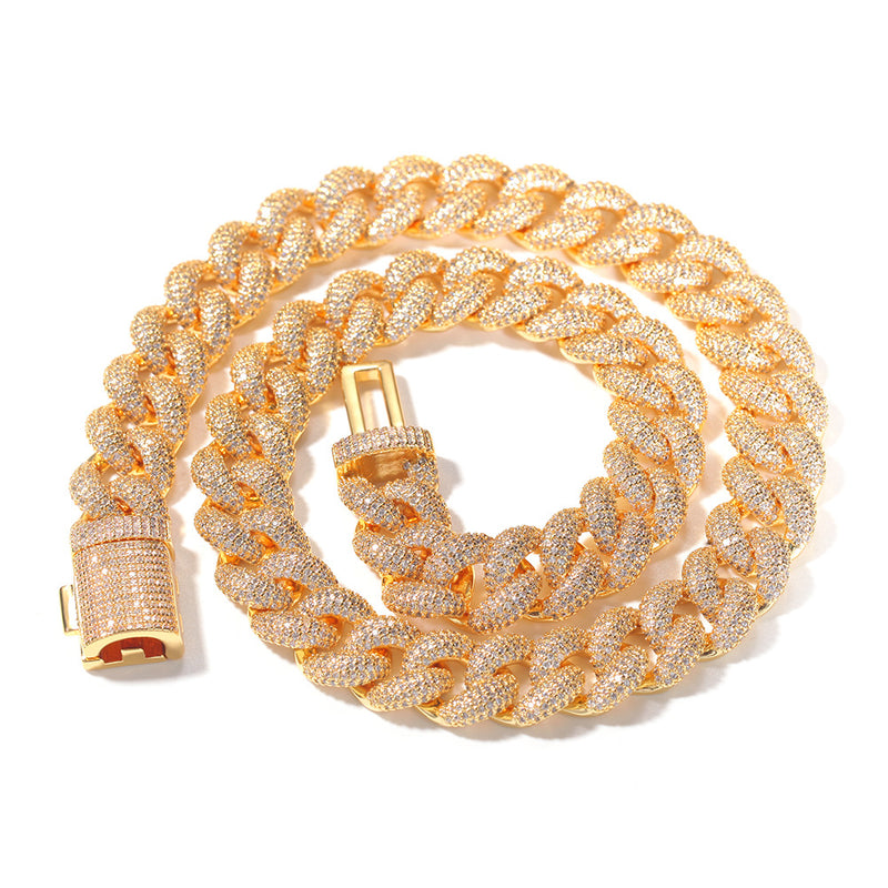 Chains Hip Hop 14mm Zircon Cuban Chain Necklace Spectrum St. Valentine's
