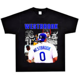 Basket Ball Star T Shirt Basketball Washed Distressed Printed Short Sleeve American Retro T-shirt Pure Cotton