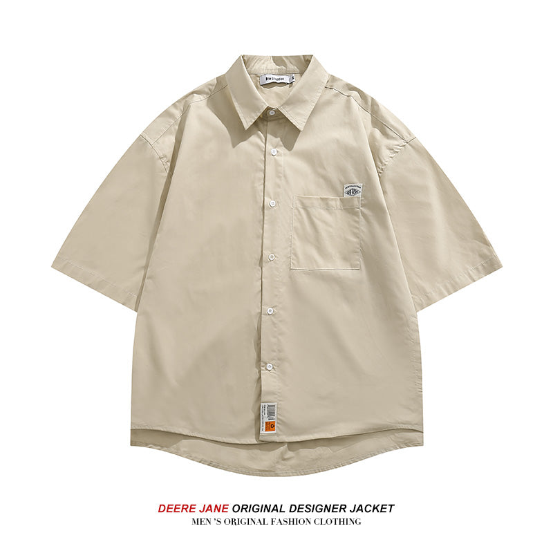 Men Shirts Summer Short Sleeve Shirt Male American Style Loose