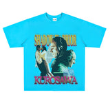 Film Star T Shirt Loose Heavy Retro Street Cotton T-shirt for Men and Women