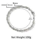 Chains Necklace Fashion Hip Hop 10mm Copper Inlaid Zircon Round Bead Chain Spectrum