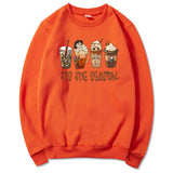 Halloween Sweatshirt Scary Movie Horror Characters Coffee