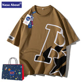 Nasa T-Shirt Short Sleeve Men'S Summer Loose Thin Half Sleeve