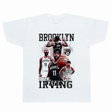 Basket Ball Star T Shirt Basketball Kyrie Irving Short Sleeve Printed American T-Shirt Retro Pure Cotton