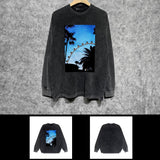 Purple Brand Distressed Long Sleeve Shirt Fashion Distressed Loose Long-sleeved Top
