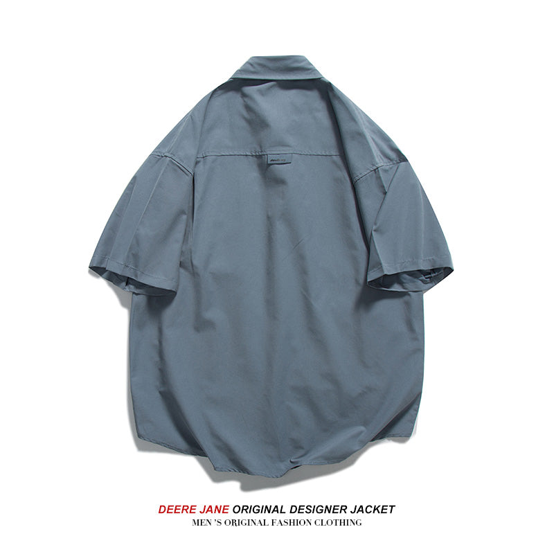 Men Shirts Summer Short Sleeve Shirt Men's American Style Loose Versatile Casual