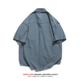 Men Shirts Summer Short Sleeve Shirt Men's American Style Loose Versatile Casual