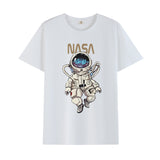 Basketball Sports T Shirt Summer Short-Sleeved T-Shirt Male Handsome Loose Student Nasa Astronaut