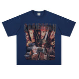 Film Star T Shirt Trendy Cotton Short Sleeve Loose round Neck Retro Design T-shirt for Men and Women