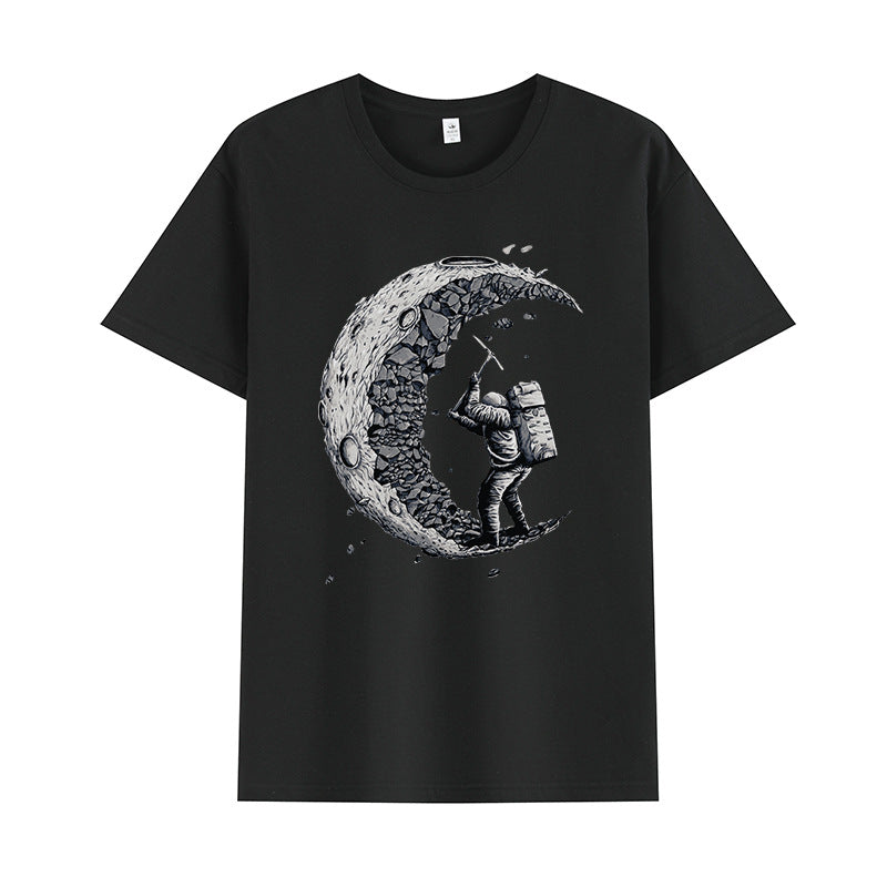 Basketball Sports T Shirt Summer Short-Sleeved T-Shirt Male Handsome Loose Student Nasa Astronaut