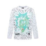 HS long-sleeve T-shirt graffiti portrait print loose version casual long sleeve