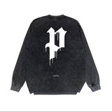 Purple Brand Distressed Long Sleeve Shirt Fashion Distressed Loose Long-sleeved Top