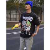 Basket Ball Star T Shirt Basketball Kevin Garnett Printed Washed Distressed American T-shirt Vintage Cotton Short Sleeve