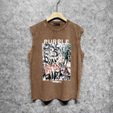 Purple Brand Distressed Tank T Shirts Distressed Sleeveless T-shirt Vest
