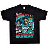 Basket Ball Star T Shirt Basketball Ja Morant Printed Washed Distressed T-Shirt Cotton Short Sleeve Loose