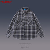 MIJKO Mens Jacket Unisex Plaid Shirt