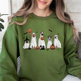 Halloween Sweatshirt Retro Dog Ghost