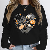 Fall Sweatshirt Women Heart Print