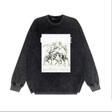 Purple Brand Distressed Long Sleeve Shirt Fashion Distressed Loose Long-sleeved Top