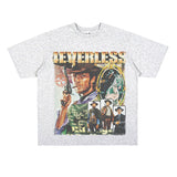 Film Star T Shirt Cotton Short Sleeve Loose Retro Design T-shirt