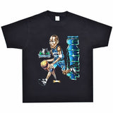 Basket Ball Star T Shirt Basketball Kevin Garnett Printed Washed Distressed American T-shirt Vintage Cotton Short Sleeve