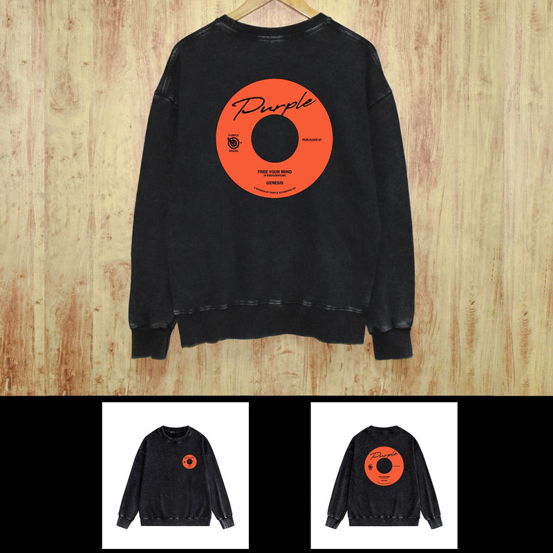 Purple Brand Distressed Sweatshirt Retro Vintage Crew Neck Sweater