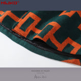 MIJKO Mens Jacket Geometric Striped Jacket