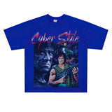 Film Star T Shirt Cotton Short Sleeve Loose Retro American Design T-shirt Men