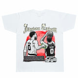 Basket Ball Star T Shirt Jayson Tatum Washed Distressed Printed T-Shirt Loose Retro Short Sleeve